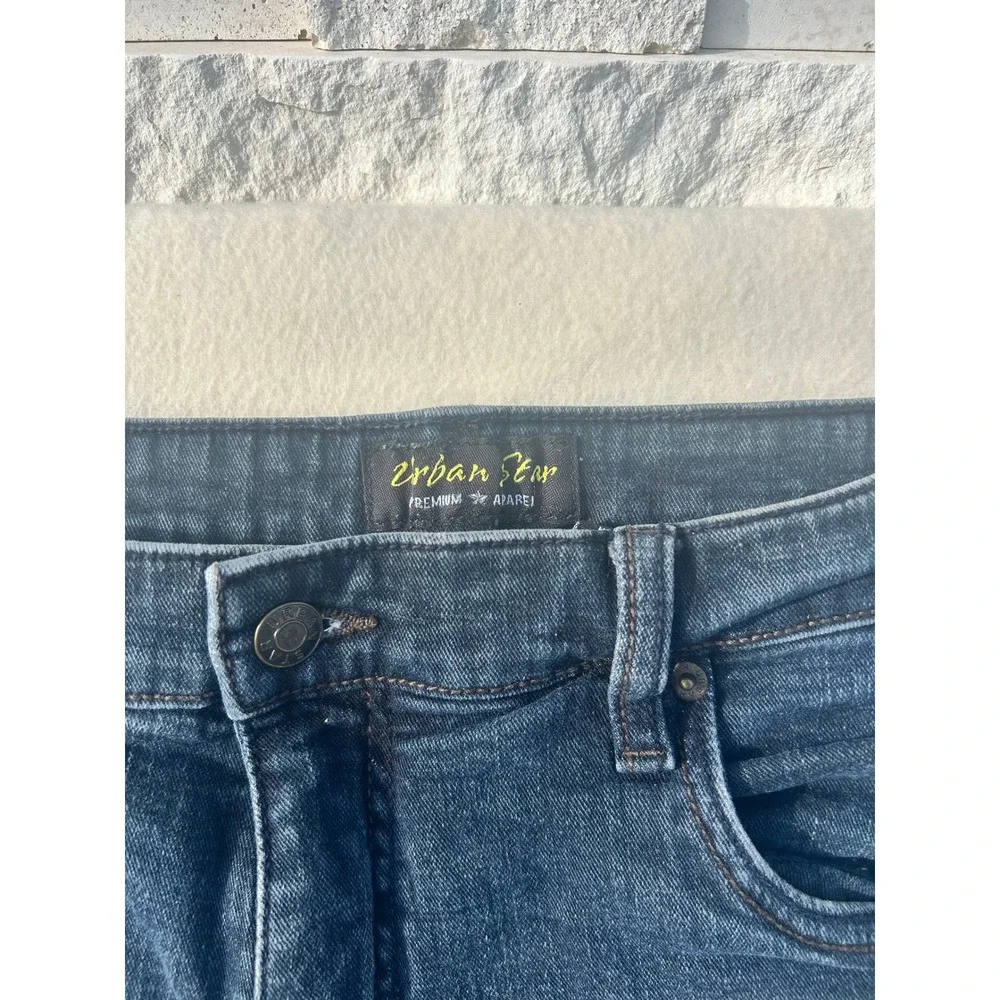 Urban Star Mens Premium Apparel Straight Leg Jeans Dark Wash Blue 36x34